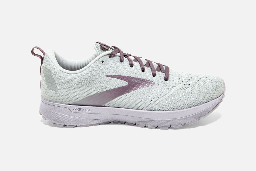 Womens Brooks Revel 4 Road Shoes Oyster/Lilac/Moonscape | 903851-MRH